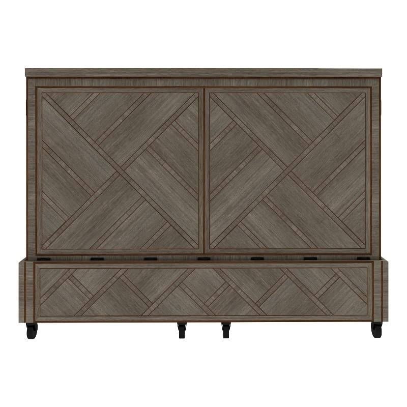 Ambrosia Queen Solid Wood Mobile Murphy Cabinet Bed In Brown