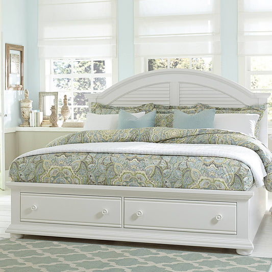 Summer House I Oyster White Queen Storage Bed