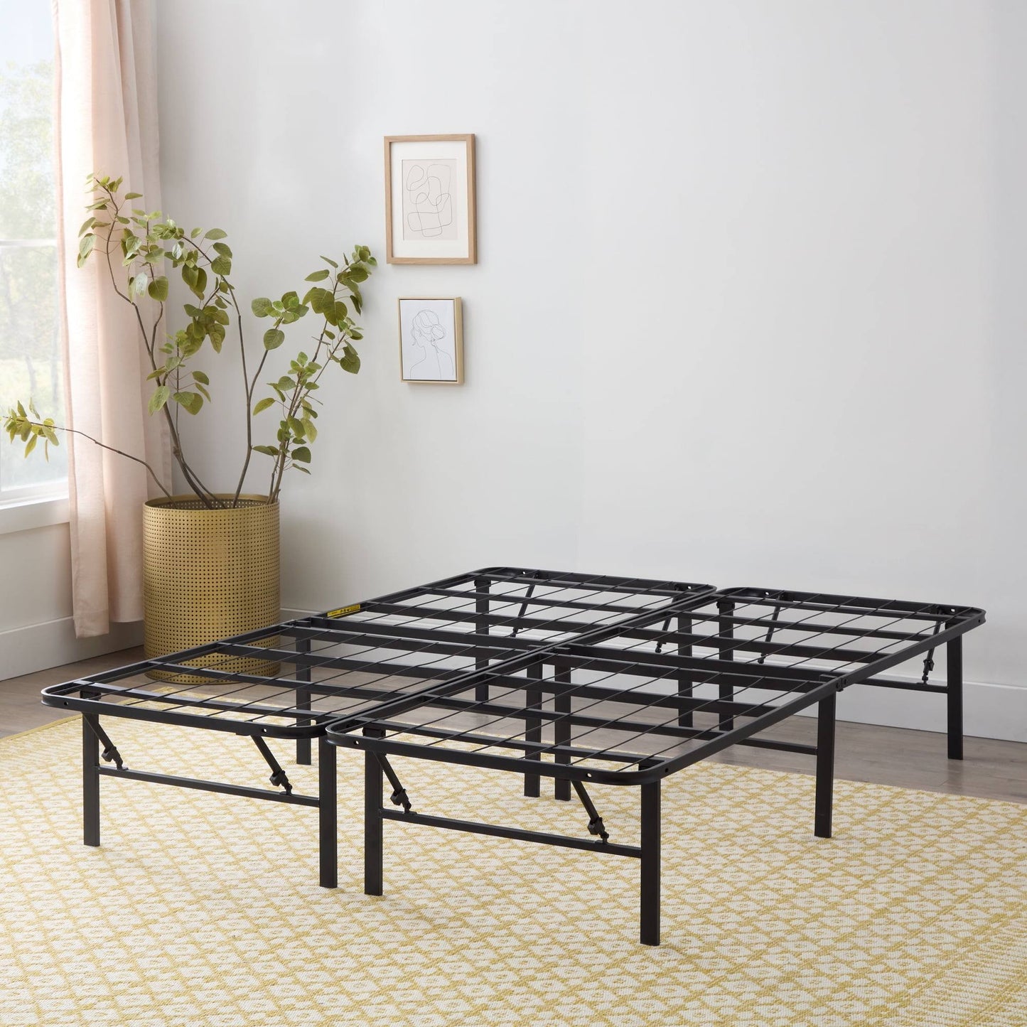 14 Black Steel Platform Bed Frame Full