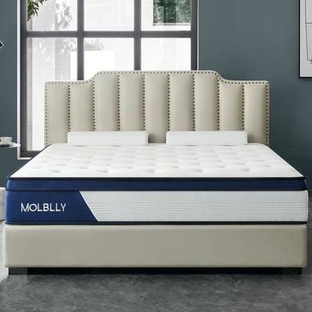 12 Inch King Size Medium Plush Innerspring Mattress Hybrid Pocket Spring Bed In A Box, Blue