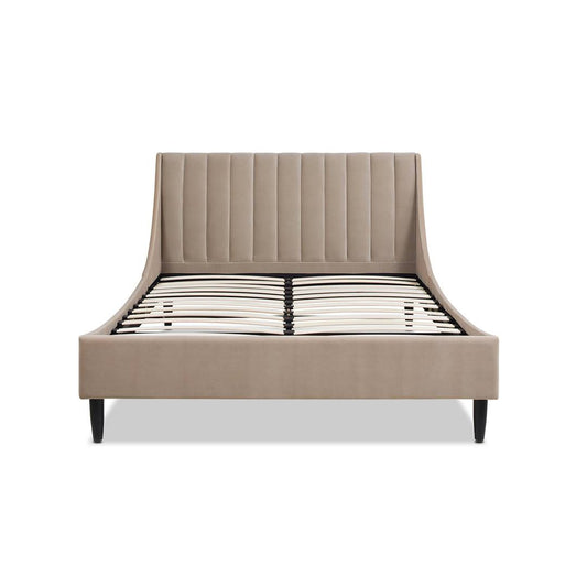 Tufted Upholstered Low Profile Platform Bed Joss & Main Color: Cloud White Velvet, Size: King