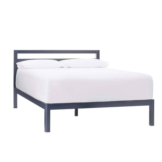 Black Metal Twin Platform Bed With Slats (39 In W. X 14 In H.)