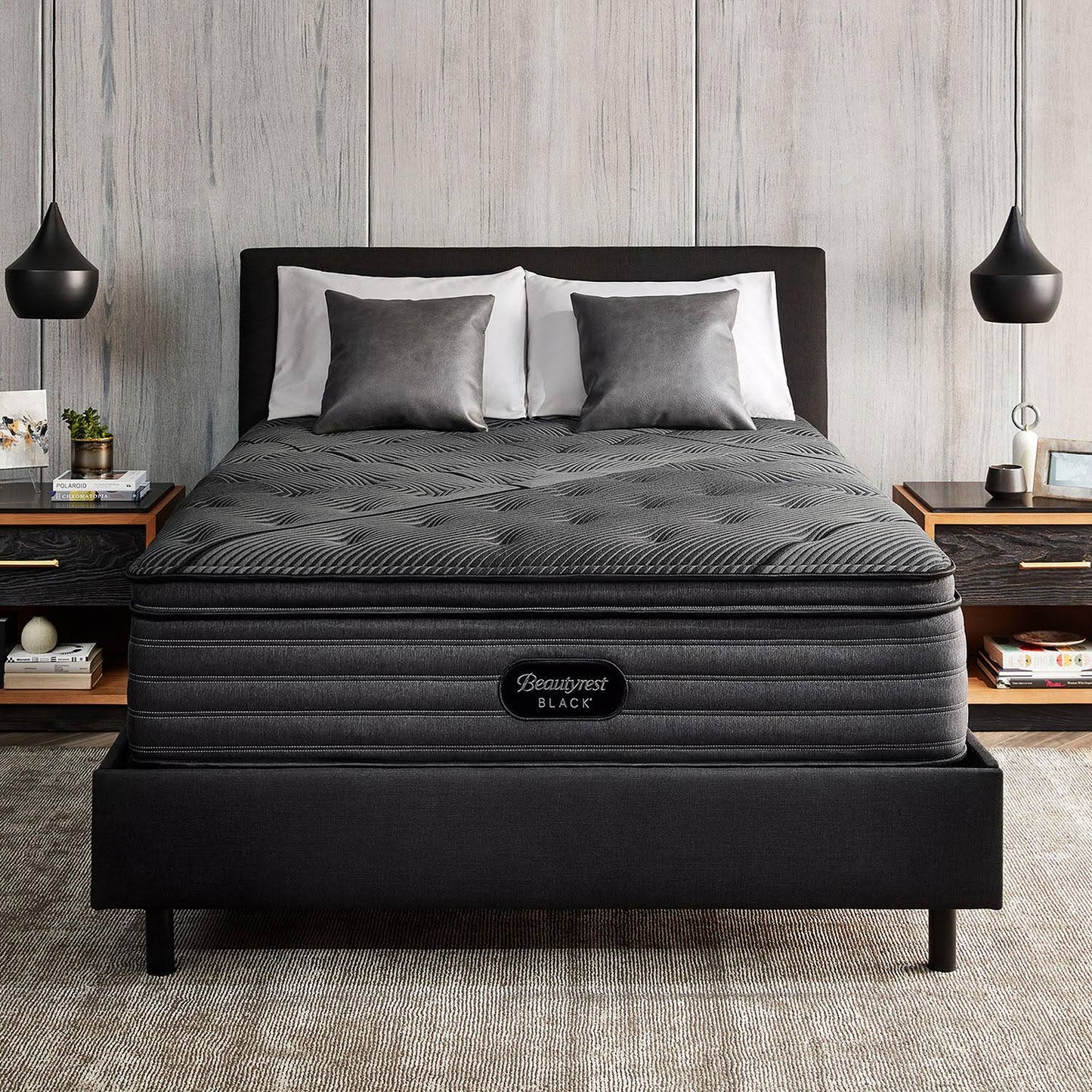 Black L-Class 14.25 Medium Pillow Top Mattress Set (King Standard)