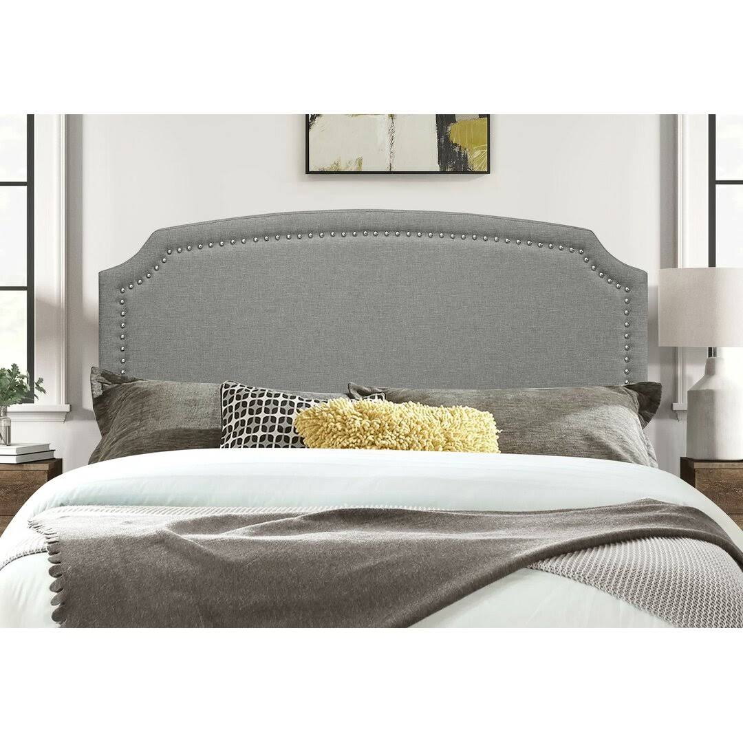 Upholstered Panel Headboard  Color: Warm Gray, Size: Twin