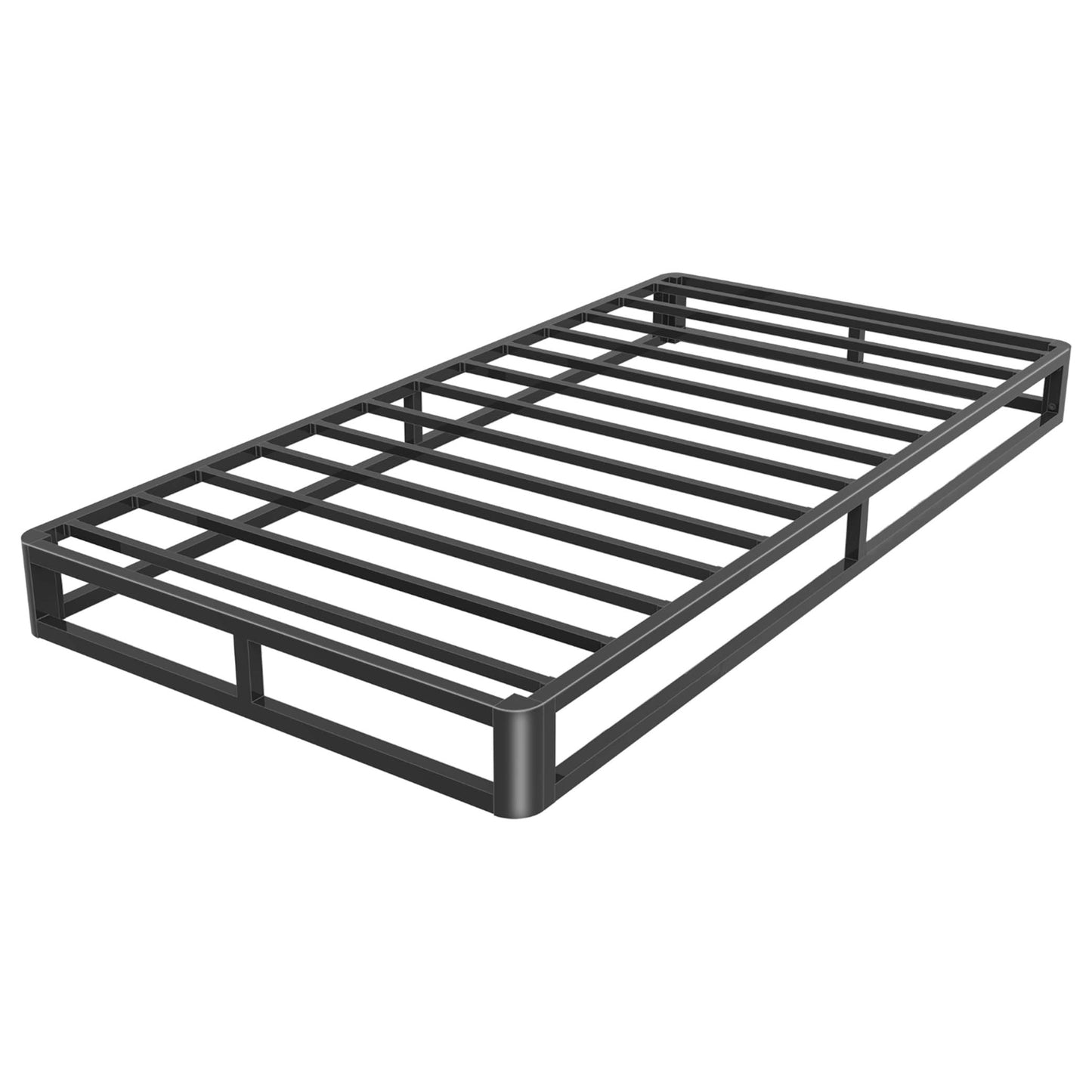 Upgrade Anti Bending And Round Corner Legs 10 Inch Metal King Bed Frame 3500 Lbs Heavy Steel Slats Support Platform Bed Frames No Box