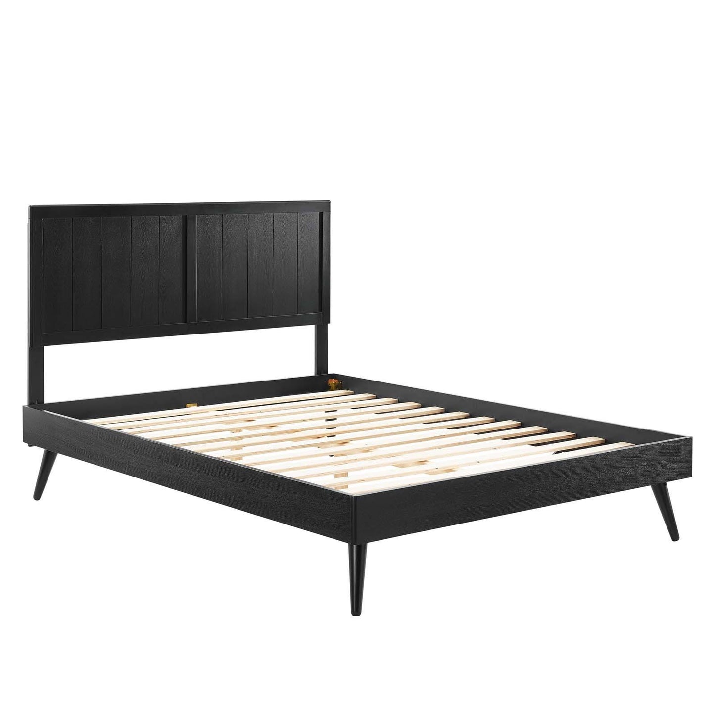 Alana Twin Wood Platform Bed With Splayed Legs Walnut