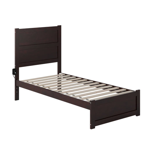 Twin Platform Bed With Footboard In Espresso