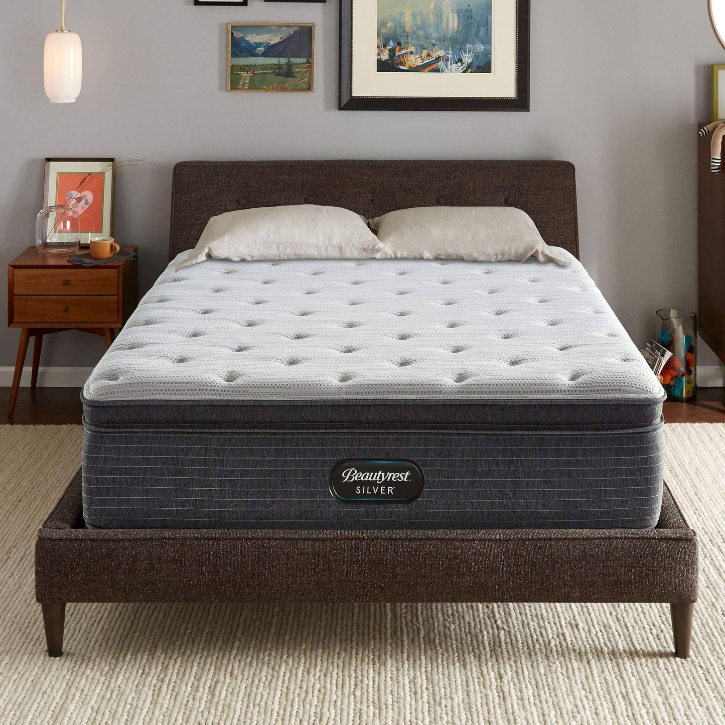 Brs900 Plush 12 Gel Memory Foam King Mattress, Silver