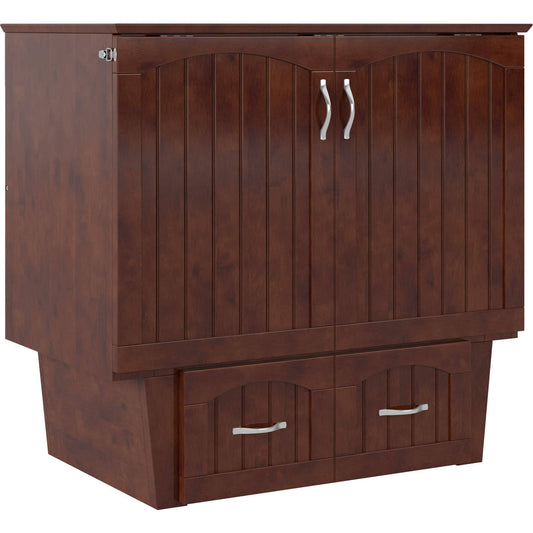 Sydney Queen Solid Wood Murphy Bed Chest With Mattress In Espresso