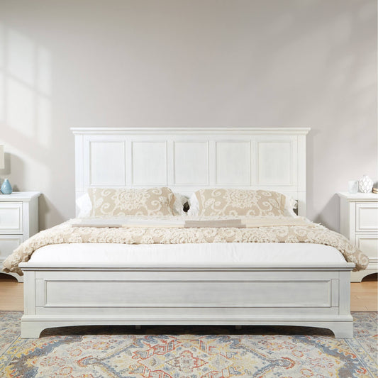 Basics Queen Bed Set, Rustic White