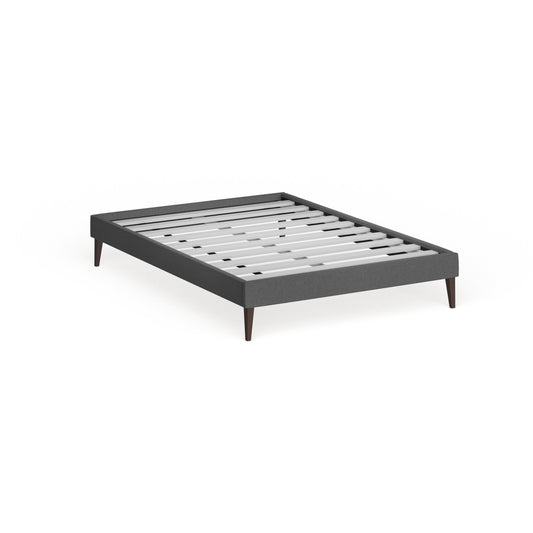 Tessie Full Fabric Bed Frame With Squared Tapered Legs - Gray