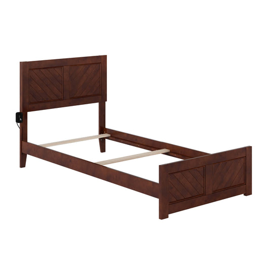 Canyon Wood Twin Xl Foundation Bed Frame With Matching Footboard In Walnut