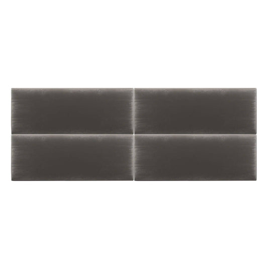 Upholstered Headboards - Accent Wall Panels, - Velvet Black - Full/Queen - Set Of 4 Panels.