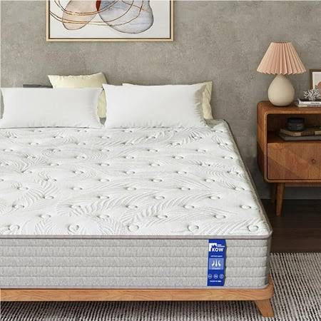 12 Inch California King Size Innerspring Mattress,Gel Memory Foam Hybrid Pocket Spring,Medium Firm Mattress In A Box, Gray