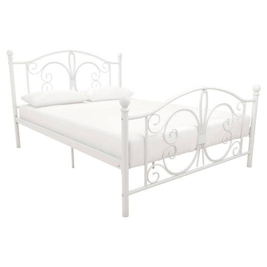 Bombay Metal Bed Frame - Vintage Design - Twin Size (White)