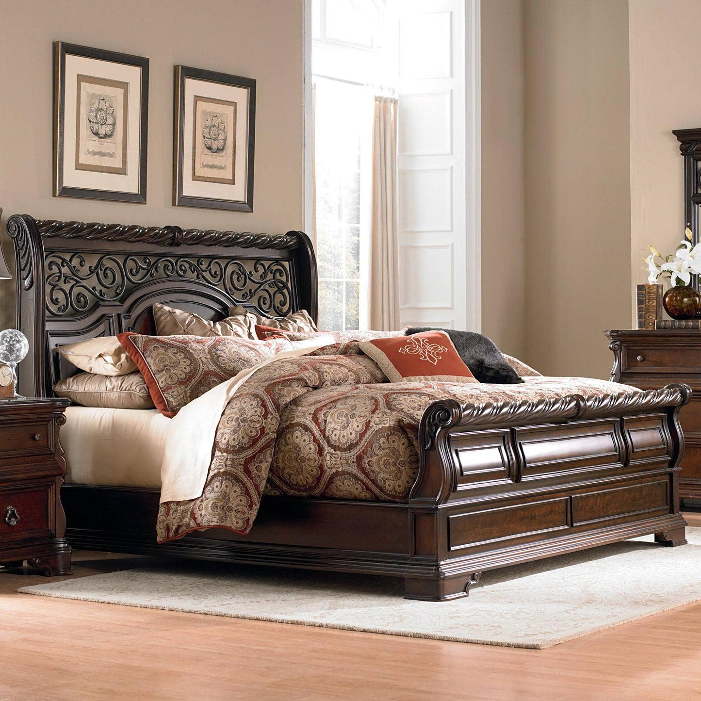 Arbor Place Brownstone California King Sleigh Bed