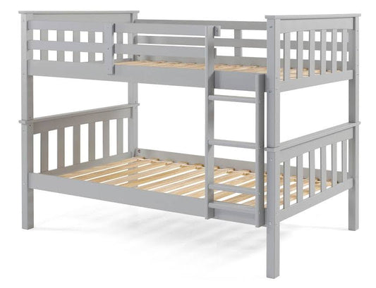 Wood Sturdy Twin Over Twin Bunkbed With Ladder And Safety Rail G