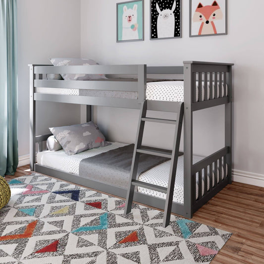 Twin Over Twin-Size Low Bunk Bed | Pecan | Max & Lily