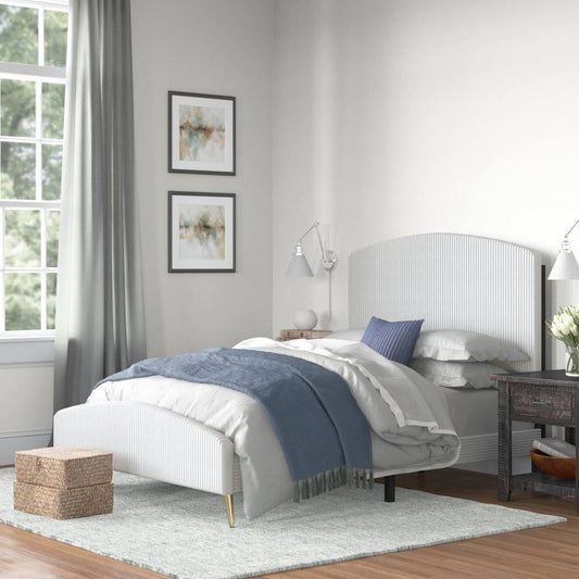 Upholstered Bed - Queen, White