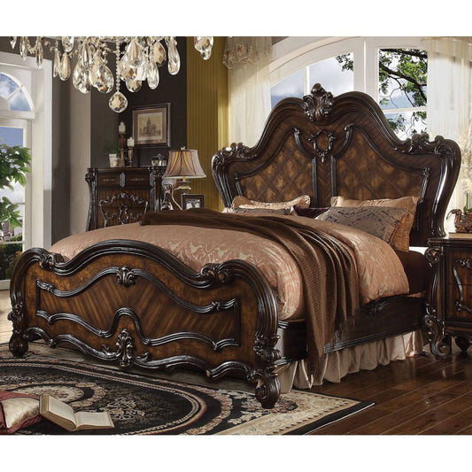 Dark Brown & Cherry Oak California King Bed From Acme