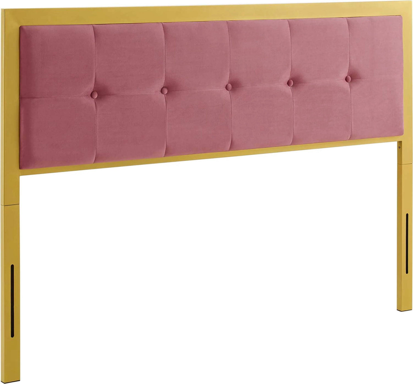 Teagan Tufted King Performance Velvet Headboard Gold Dusty Rose