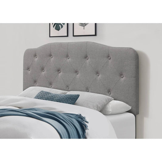 Button-Tufted Adjustable Headboard - Warm Grey - Queen