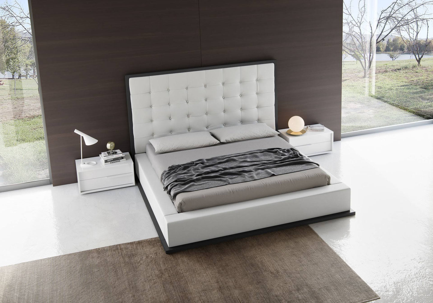 Bed - Queen | Walnut & White By