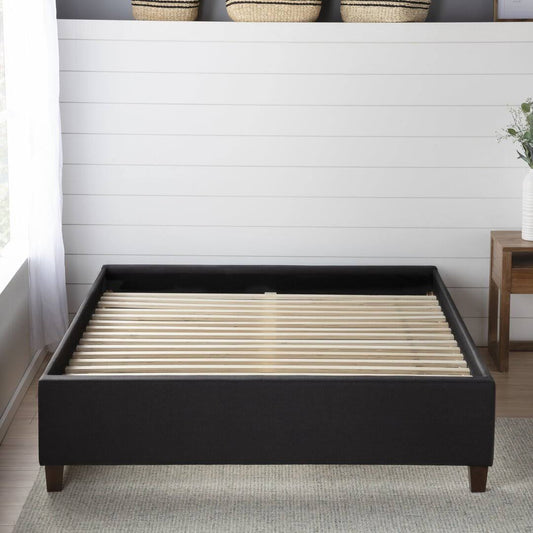 Ava Upholstered Platform Bed Winston Porter Color: Charcoal, Size: Full