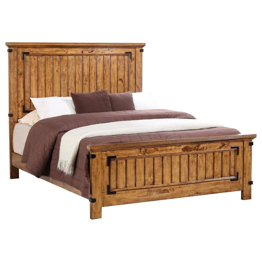 Brenner Rustic Honey King Panel Bed