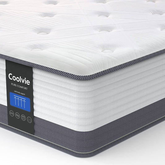 Twin Mattress, 10 Inch Twin Size Hybrid Mattress, Individual Pocket Springs With Memory Foam, Bed In A Box, Cooler Sleep With Pressure