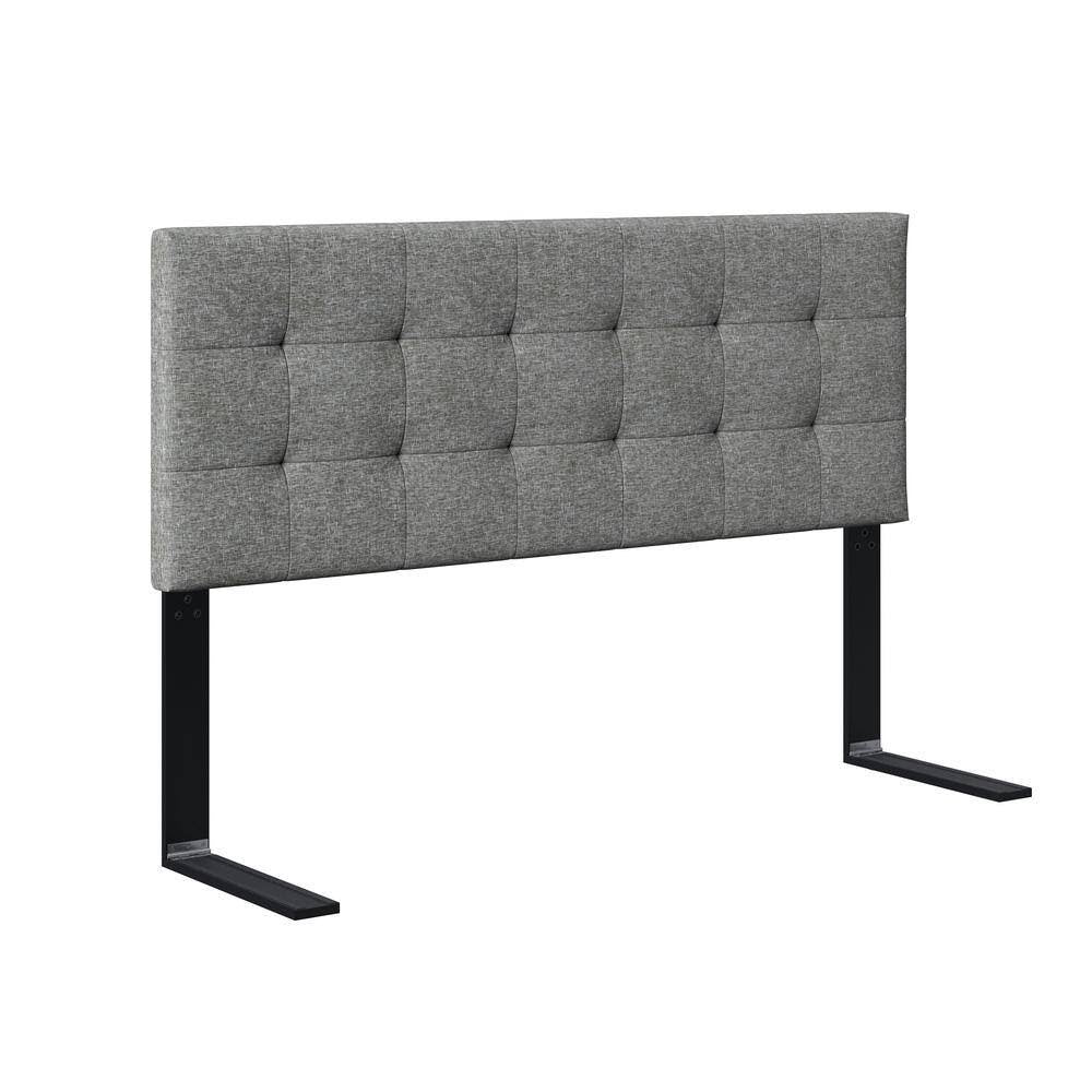 Black Linen Queen Universal Adjustable Upholstered Headboard