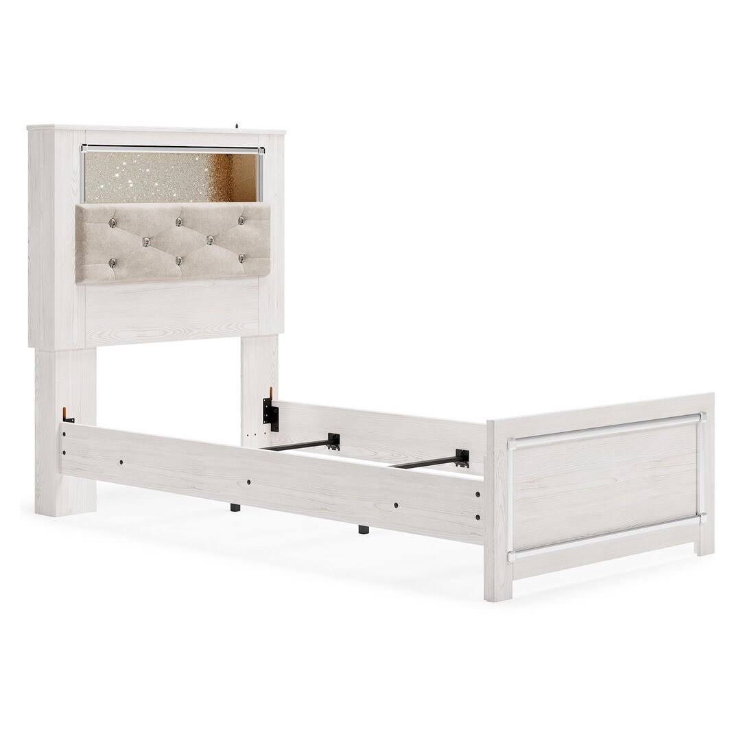 Altyra Queen Upholstered Panel Bookcase Headboard