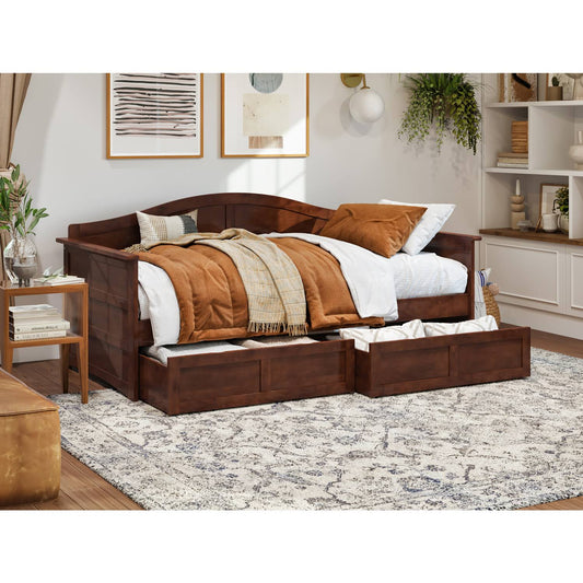 Acadia Twin Wood Daybed With Set Of 2 Drawers In Espresso, Brown