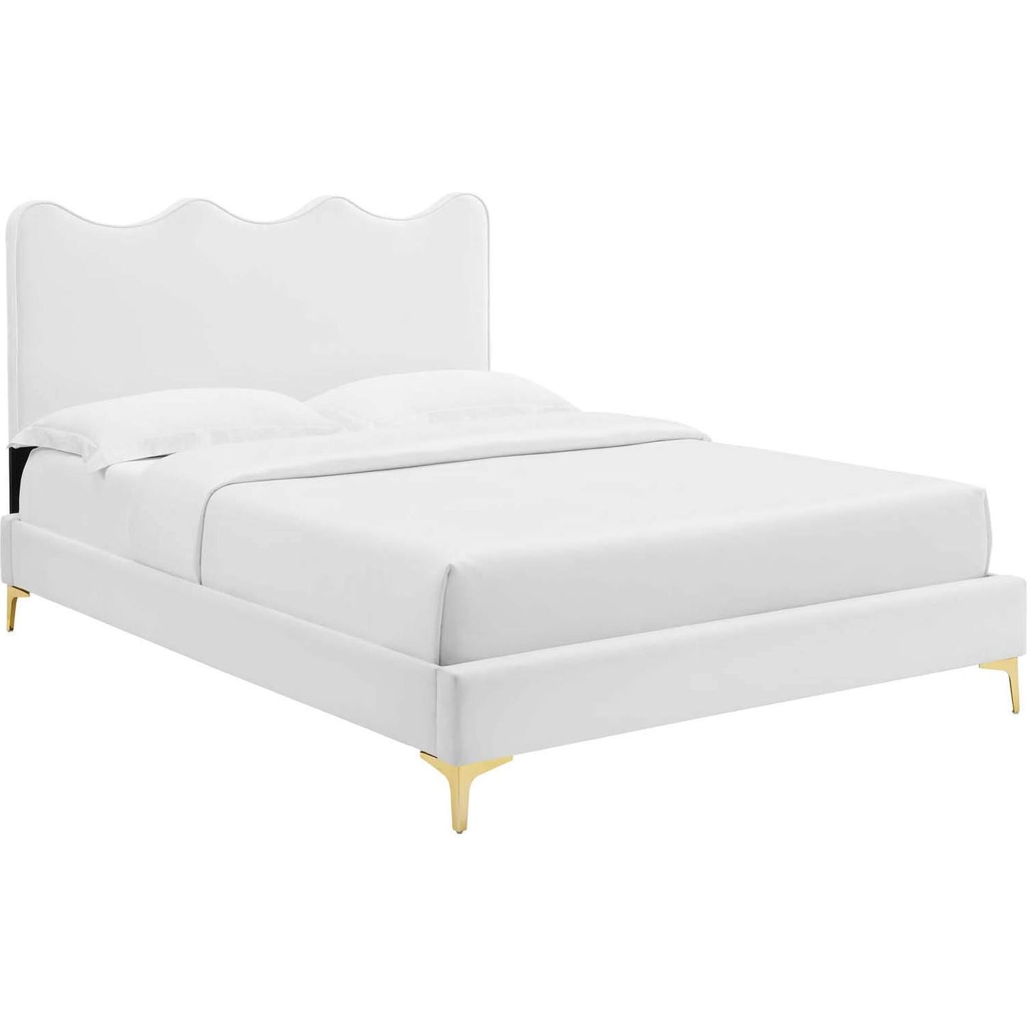 Current Twin Platform Bed Light Gray Performance Velvet