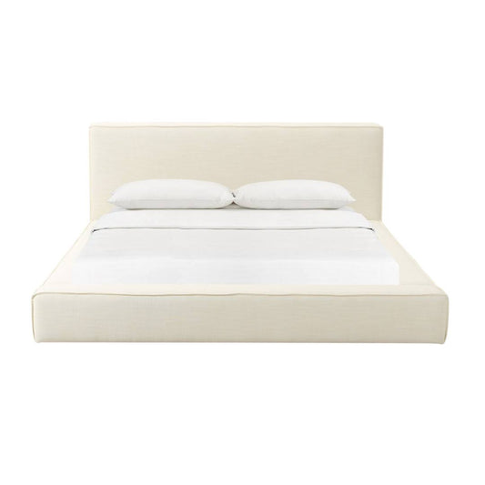 Upholstered Low Profile Platform Bed Size: Queen Color: Cream