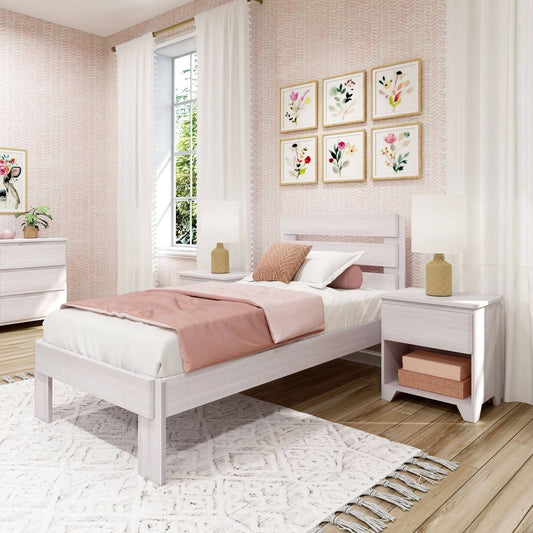 And Lily Farmhouse Queen Bed With Plank Headboard - Pecan