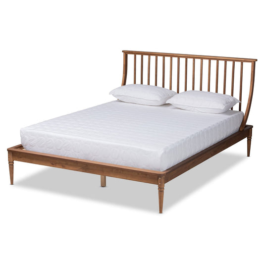 Classic And Traditional Wood Platform Bed-Walnut Brown - Full