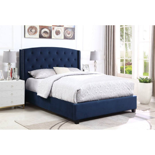 Tufted Low Profile Standard Bed  Color: Black, Mattress Size: King